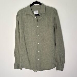 Only & Sons Men’s Green Classic Button Up Long Sleeves Shirt Medium *N9